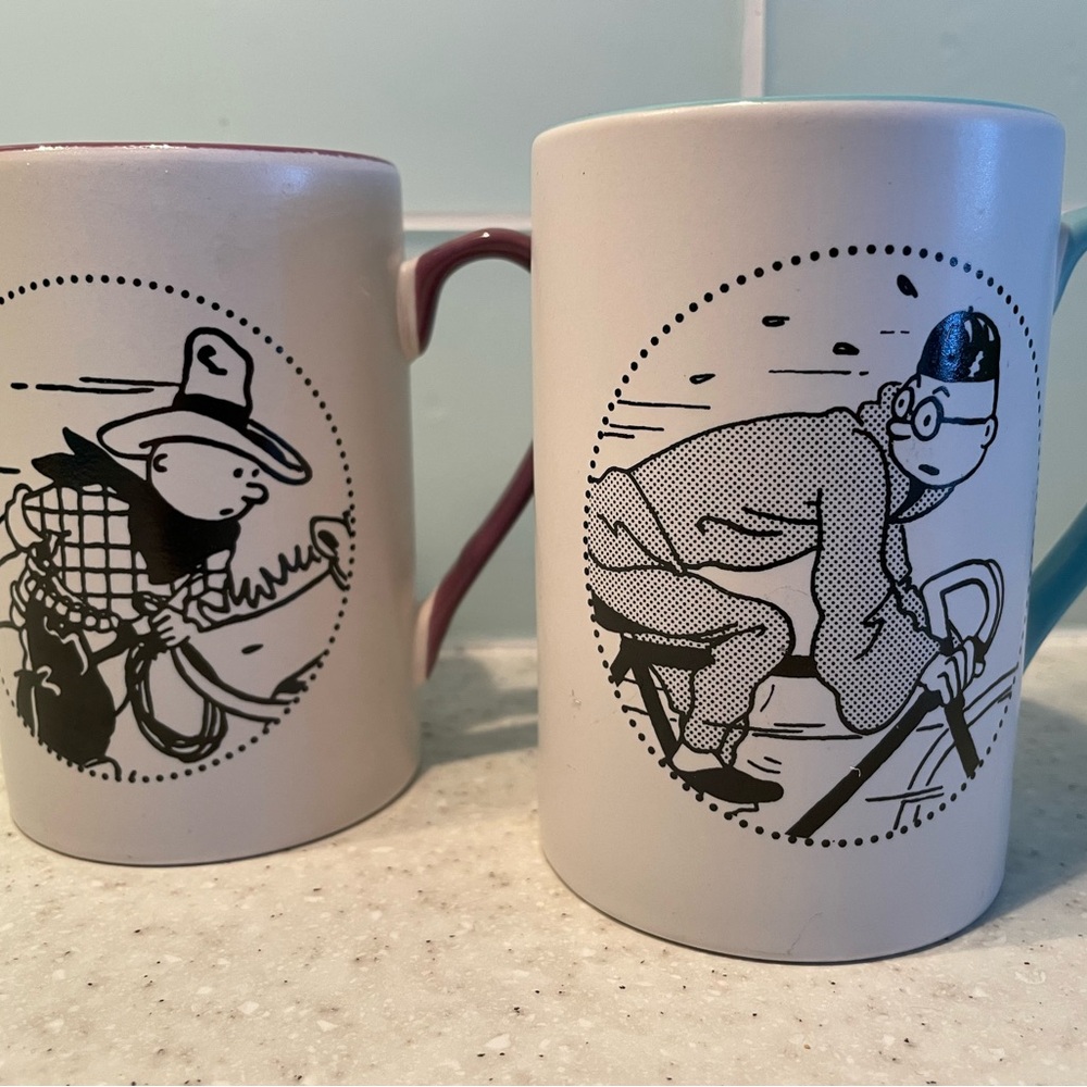 Duo Tintin et Milou Tasses Moulinsart Tintin and Snowy Ceramic Mugs - Set of 2